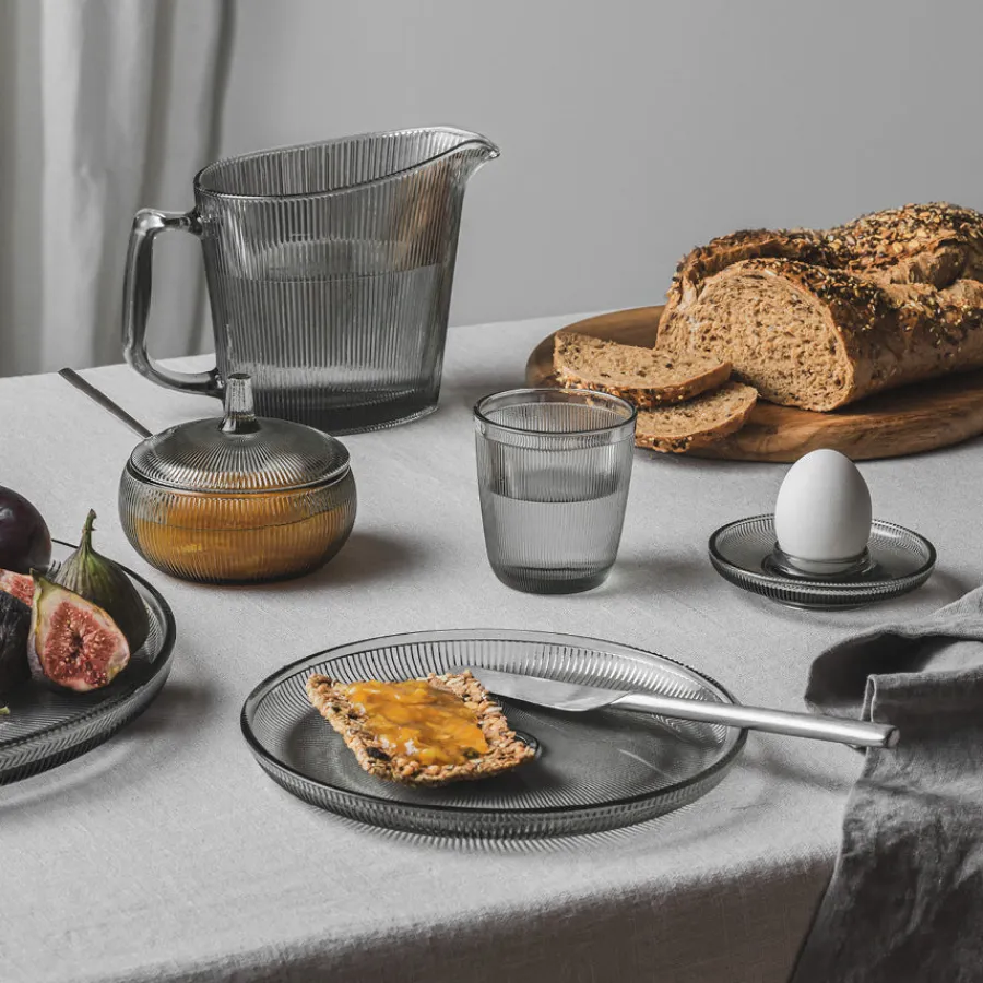 HADELAND GLASSVERK AS Tallerken Og Servise-SIRI ASJETT 20,5 CM 4PK RØKGRÅ Røkgrå