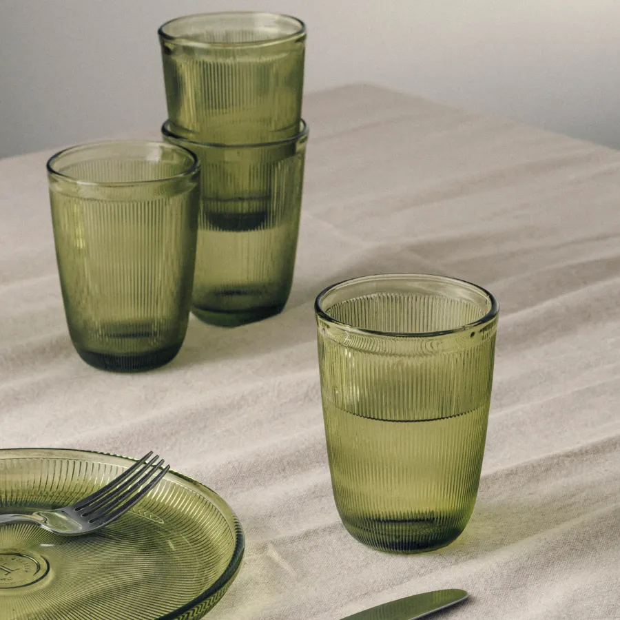 HADELAND GLASSVERK Vannglass-SIRI DRIKKEGLASS 30CL 4PK GRØNN