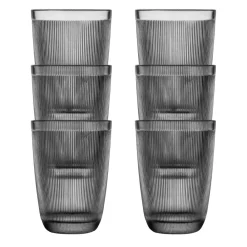 HADELAND GLASSVERK AS Vannglass-SIRI DRIKKEGLASS 30CL 6PK RØKGRÅ Røkgrå