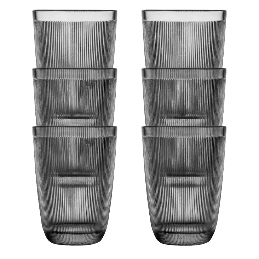 HADELAND GLASSVERK AS Vannglass-SIRI DRIKKEGLASS 30CL 6PK RØKGRÅ Røkgrå