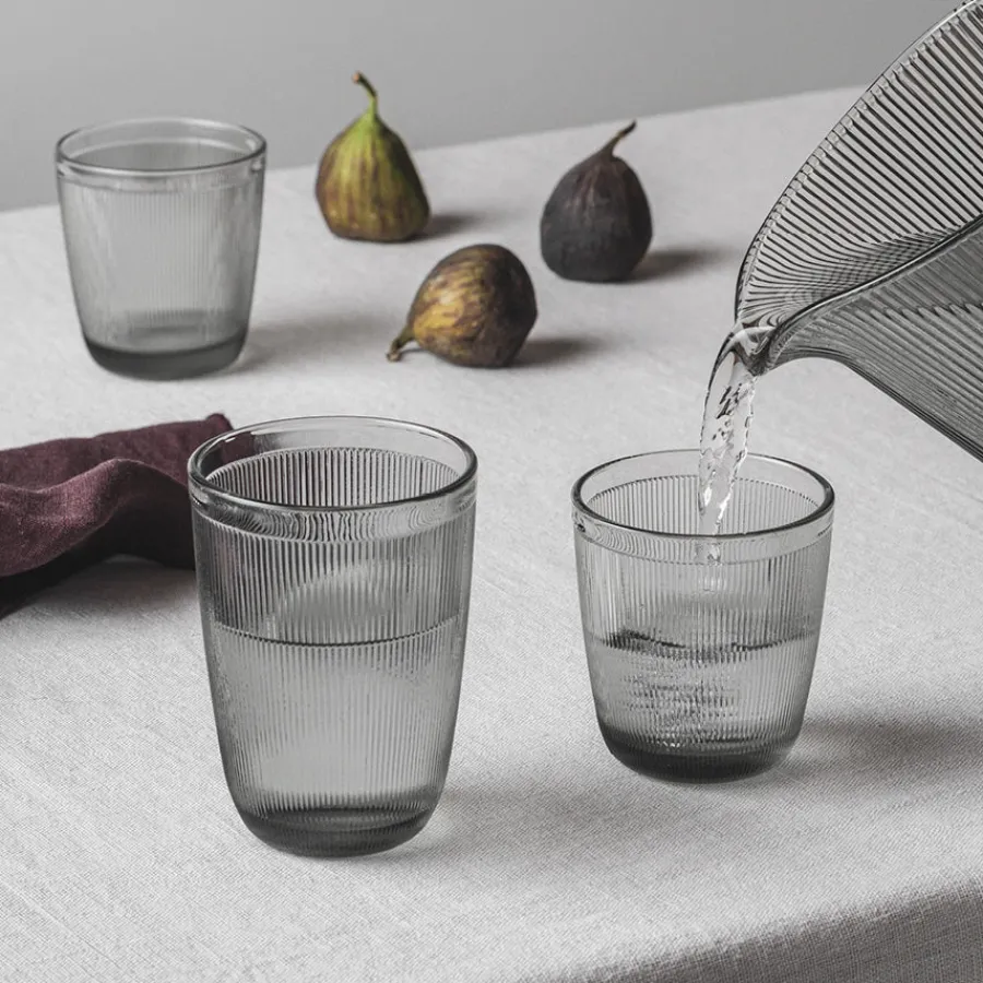 HADELAND GLASSVERK AS Vannglass-SIRI DRIKKEGLASS 30CL 6PK RØKGRÅ Røkgrå