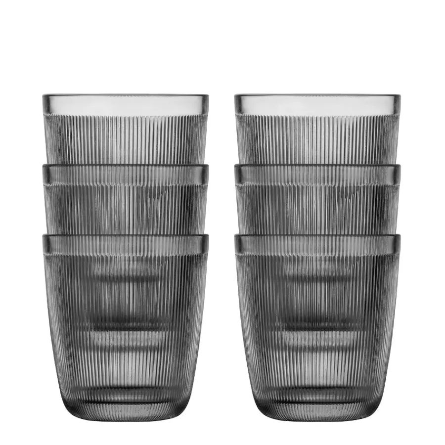 HADELAND GLASSVERK AS Vannglass-SIRI DRIKKEGLASS 20CL 6PK RØKGRÅ Røkgrå