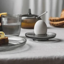 HADELAND GLASSVERK AS Tallerken Og Servise-SIRI EGGEGLASS 4 PK RØKGRÅ Røkgrå