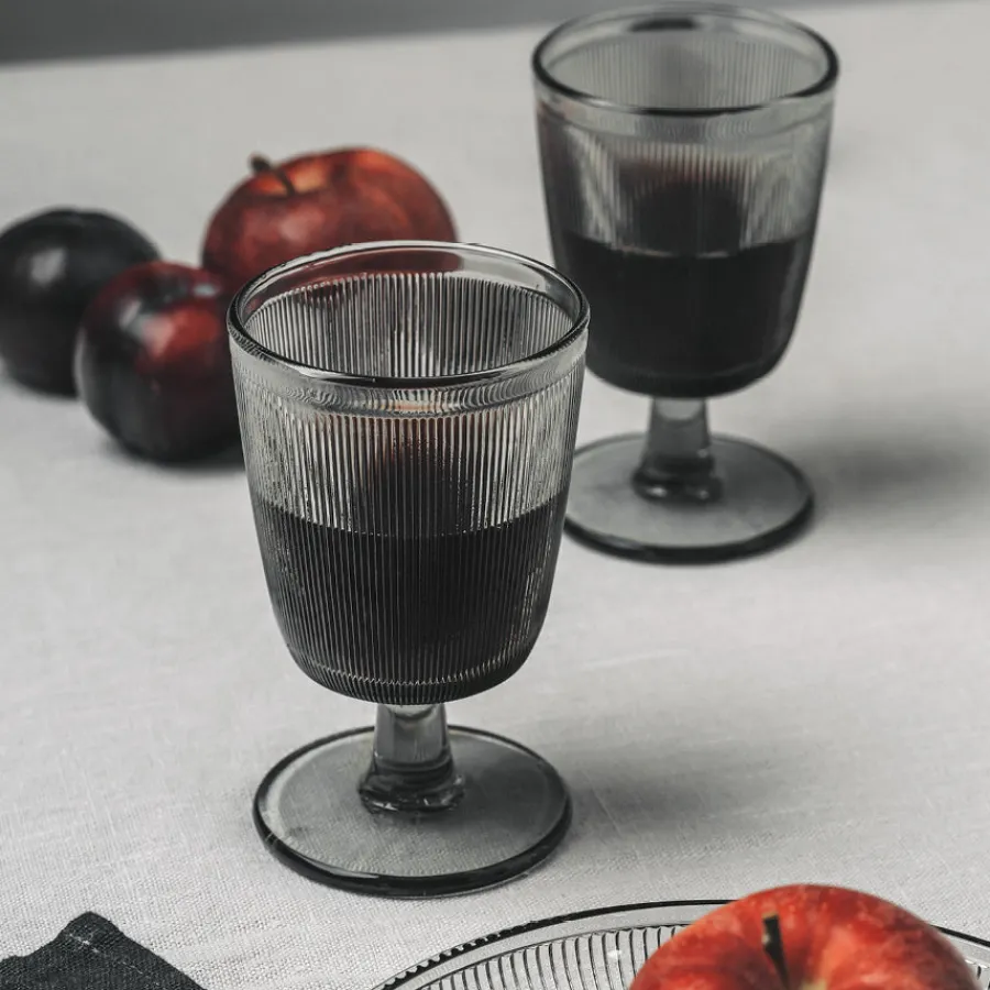 HADELAND GLASSVERK AS Vinglass-SIRI GLASS MED STETT 25 CL 4PK RØKGRÅ Røkgrå