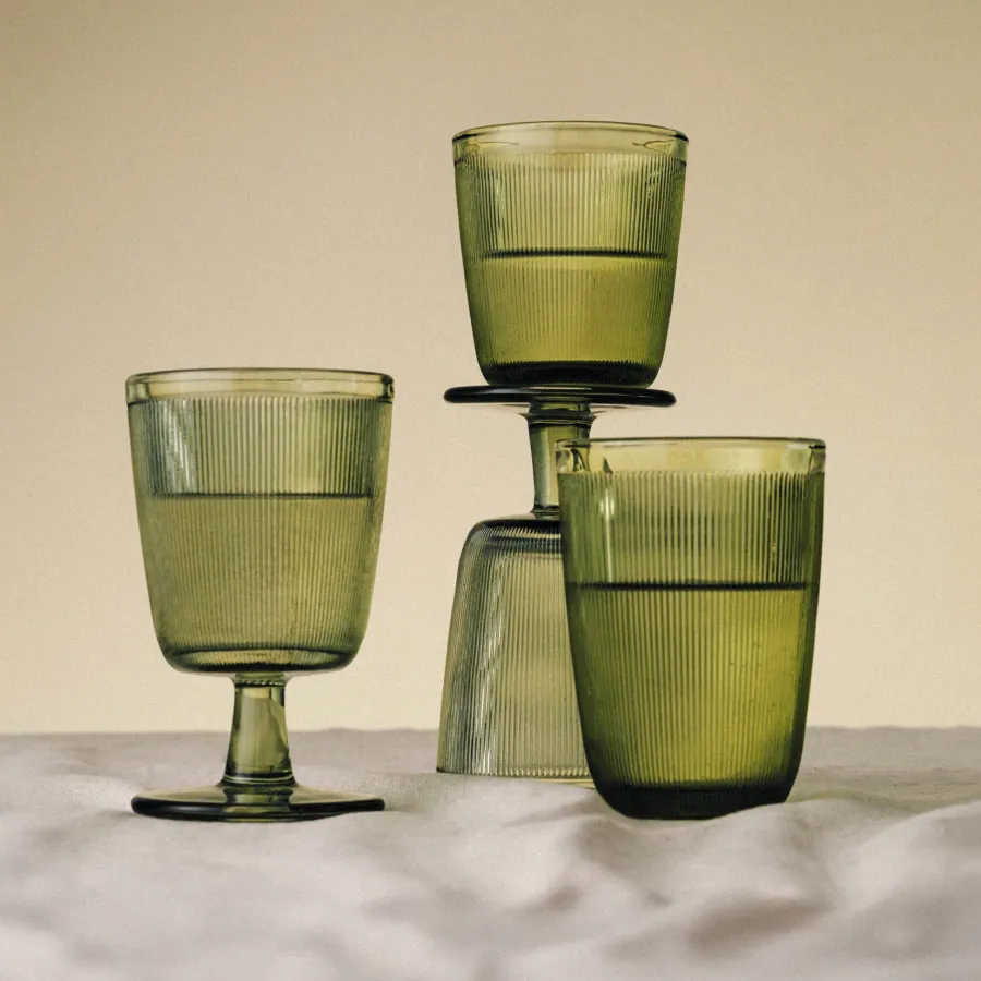 HADELAND GLASSVERK Vinglass-SIRI GLASS MED STETT 4 PK GRØNN