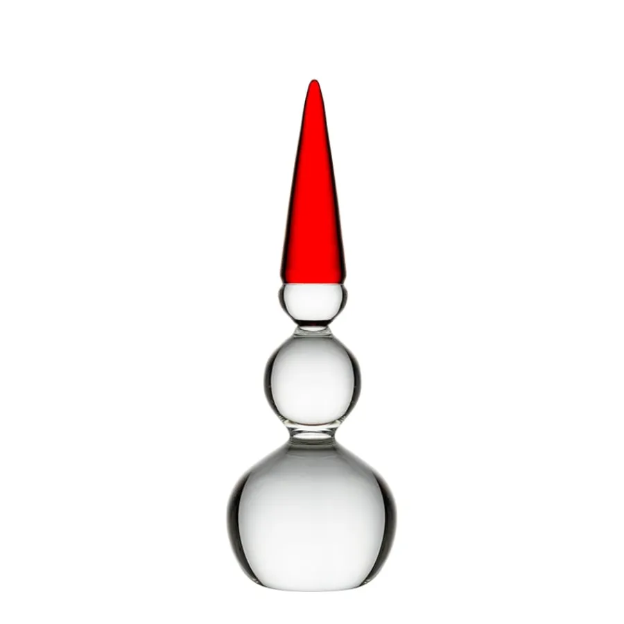 HADELAND GLASSVERK AS Julepynt-SNØMANN NISSE 17 CM Rød