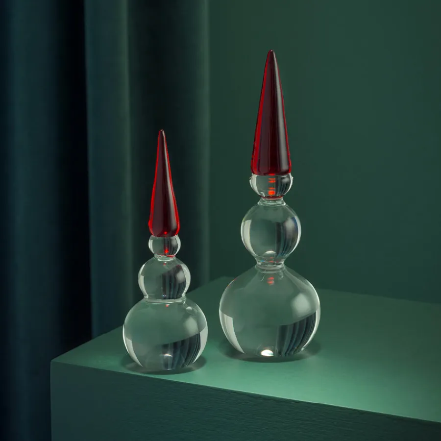 HADELAND GLASSVERK AS Julepynt-SNØMANN NISSE 17 CM Rød