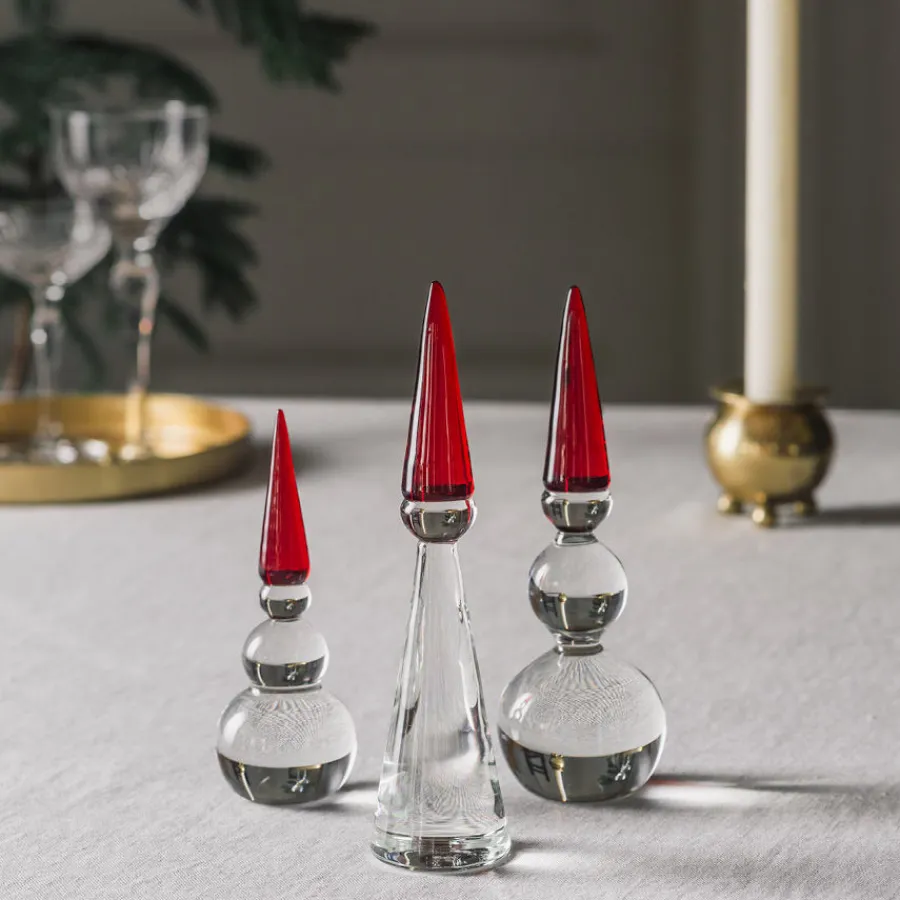 HADELAND GLASSVERK AS Julepynt-SNØMANN NISSE 12,5 CM Rød