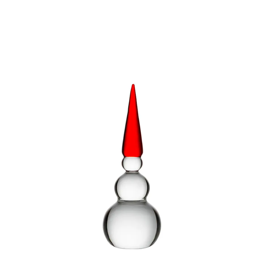 HADELAND GLASSVERK AS Julepynt-SNØMANN NISSE 12,5 CM Rød