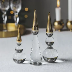 HADELAND GLASSVERK AS Julepynt-SNØMANN NISSE 17 CM Gull