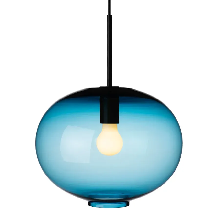 HADELAND GLASSVERK AS Taklamper|Arkivlamper-Taklampe 4169 Large Stålblå Ståblå