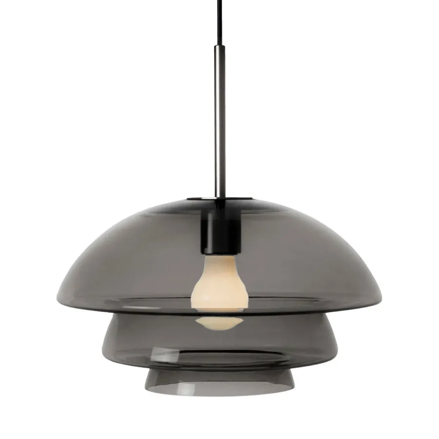 HADELAND GLASSVERK Taklamper|Arkivlamper-TAKLAMPE 4006 RØKGRÅ