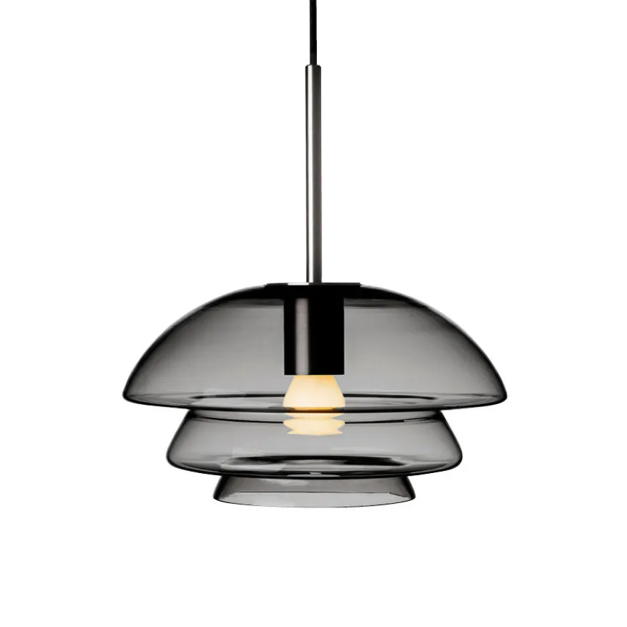 HADELAND GLASSVERK Taklamper|Arkivlamper-TAKLAMPE 4006 RØKGRÅ