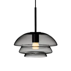 HADELAND GLASSVERK Taklamper|Arkivlamper-TAKLAMPE 4006 RØKGRÅ