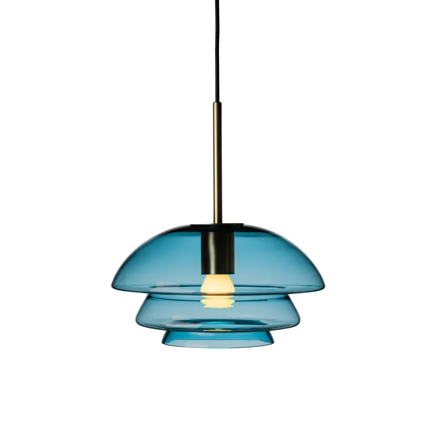 HADELAND GLASSVERK Taklamper|Arkivlamper-TAKLAMPE 4006 STÅLBLÅ