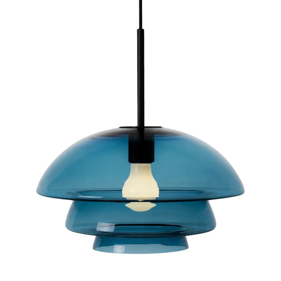 HADELAND GLASSVERK Taklamper|Arkivlamper-TAKLAMPE 4006 STÅLBLÅ