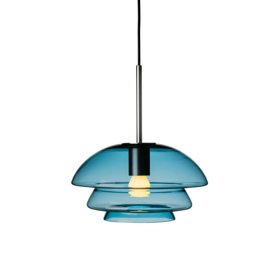 HADELAND GLASSVERK Taklamper|Arkivlamper-TAKLAMPE 4006 STÅLBLÅ