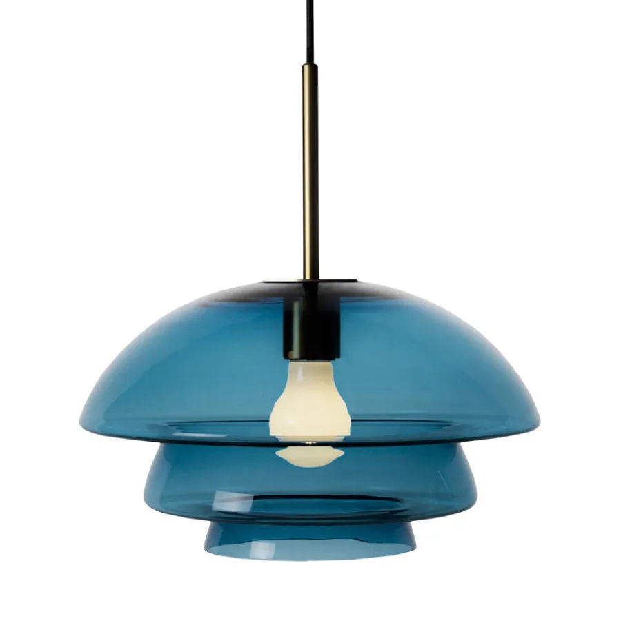 HADELAND GLASSVERK Taklamper|Arkivlamper-TAKLAMPE 4006 STÅLBLÅ
