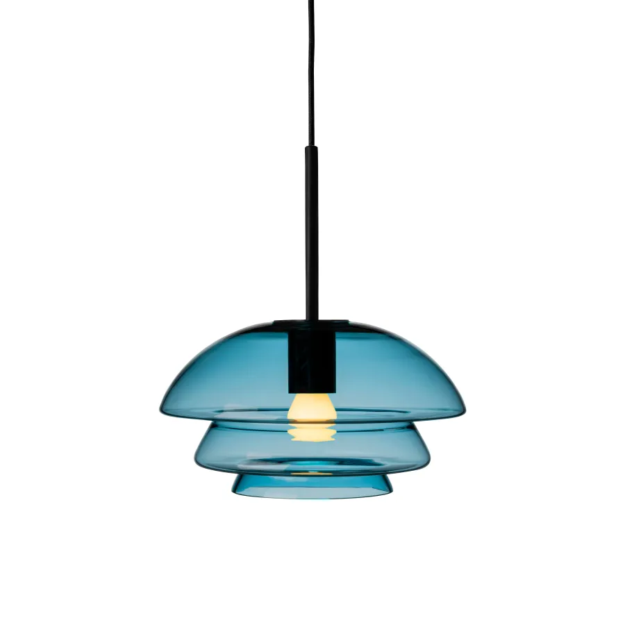 HADELAND GLASSVERK Taklamper|Arkivlamper-TAKLAMPE 4006 STÅLBLÅ