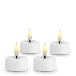 PORSGRUNDS PORSELÆNSFABRIK Lys Og Led-Lys-T-LYS LED 3,4X4,5 CM HVIT 4 PK M/BATTERI