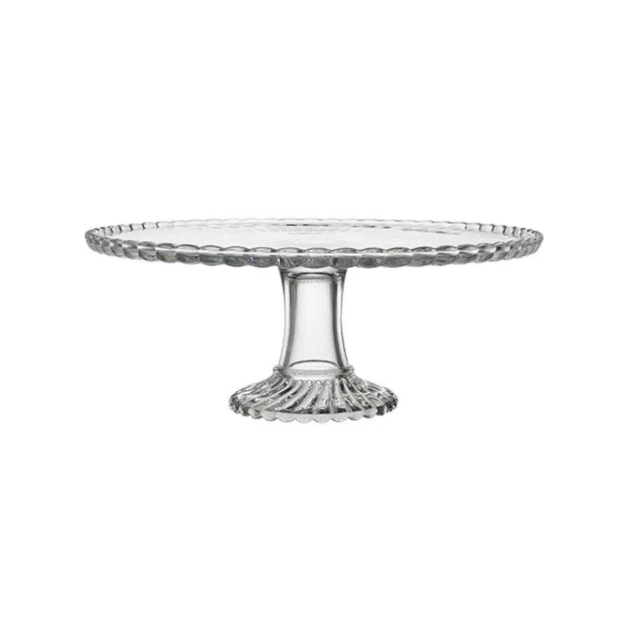 HADELAND GLASSVERK AS Fat Og Serveringsfat-TURBIN KAKEFAT PÅ FOT 32 CM Klar