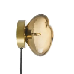 HADELAND GLASSVERK Vegglamper|Vegglamper-VEGGLAMPE KAKAO MED UTVENDIG MESSING OPPHENG